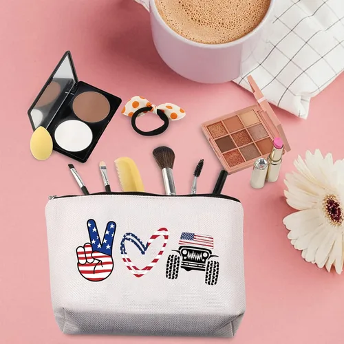 Vista 5 de TSOTMO Bolsa de cosméticos con cremallera para automóvil, regalo de carreras para amantes de vehículos, bolsa de aseo para viajes de carreras