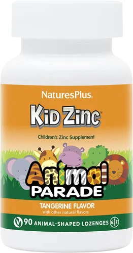 Vista 8 de NaturesPlus Animal Parade KidZinc, sabor a mandarina, 90 pastillas con forma de animal, zinc quelado orgánicamente, vegano, sin gluten, 90 porciones
