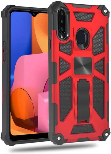 Vista 7 de Asuwish Funda compatible con Huawei Y9 Prime 2019/Honor 9X/P Smart Z y protector de pantalla de vidrio templado, accesorios de celda, soporte de Rojo