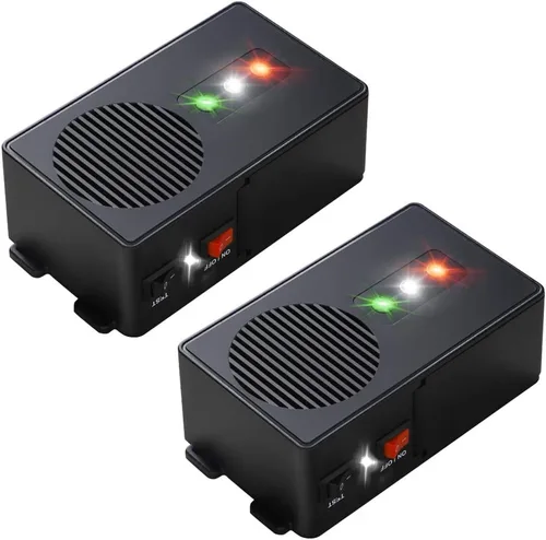 Vista 8 de Repelente de roedores para automóviles operado por batería, ultrasónico disuasorio de ratones y ratas con linternas LED, repelente de animales