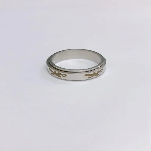 Vista 2 de Gecko - Anillos para ansiedad para mujeres, hombres y niñas, giratorios, inspiraciones libres, alivio del estrés, meditación, banda de acero
