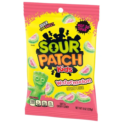 Vista 12 de Sour Patch Kids, Caramelos de goma suaves y masticables de sandía, 8 onzas