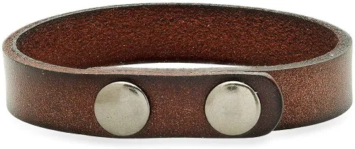 Vista 2 de Pulsera de cuero marrón genuino - inscripción libre