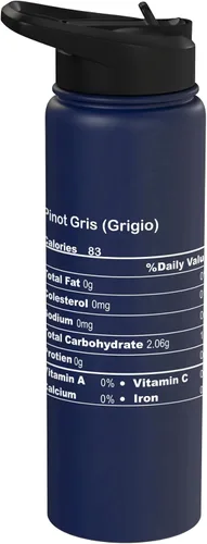 Vista 12 de Funny Pinot Gris Grigio Thanksgiving Nutritional Fact Stainless Steel Insulated Water Bottle