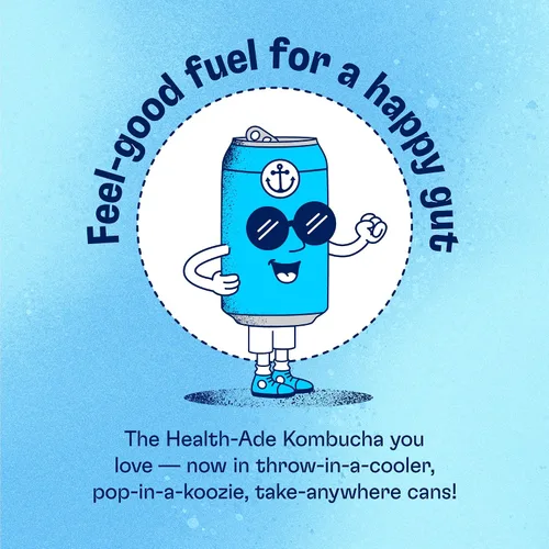 Vista 6 de Health-Ade - Té de kombucha enlatado orgánico, bebida con probióticos vivos fermentados, ácidos desintoxicantes, apoya la salud intestinal, sin OMG