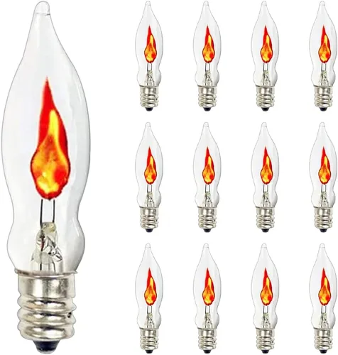 Vista 9 de Paquete de 25 bombillas C7 transparentes de repuesto, bombillas C7 de Navidad para exteriores, bombillas nocturnas de 5 W, bombillas incandescentes
