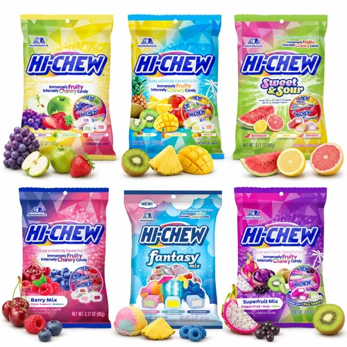 Vista 36 de HI-CHEW Mezcla Superfruit, 3.17 oz, 6 piezas, sin gluten, elaborada con sabores de frutas naturales y artificiales