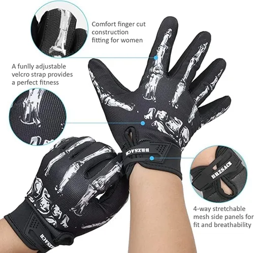 Vista 3 de BRZSACR Guantes deportivos al aire libre guantes de ciclismo con pantalla táctil para motocicleta MTB hombres mujeres