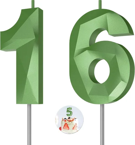 Vista 39 de Velas de cumpleaños con números (0 velas negras), forma de diamante 3D, decoración de pastel de feliz cumpleaños para niños y hombres, cumpleaños