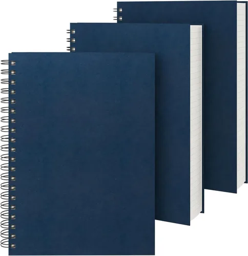 Vista 15 de EUSOAR Cuadernos para el trabajo, 1 paquete A4 de 8.3 x 11.2 pulgadas, tapa dura, rayado en espiral con renglones universitarios, 240 páginas