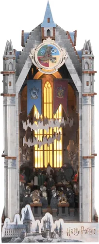 Vista 8 de Harry Potter Diagon Alley Book Nook Kit – Rompecabezas de madera 3D de bricolaje con luces LED Decoración de estantería de bricolaje Mundo