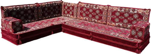 Vista 10 de arabicsofa Juego de Sofá Majlis Árabe de Esquina en Forma de L – Cojín Modular de Piso con Almohadas de Respaldo