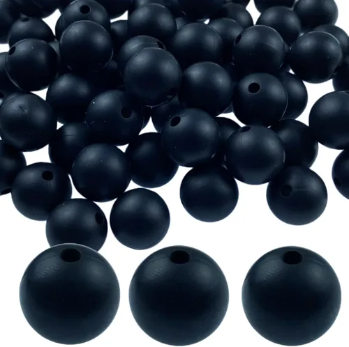 Vista 16 de Abalorios de silicona, 120 piezas de 6 mm abalorios redondos de silicona para hacer llaveros, pulseras, collares, aretes, joyas, manualidades DIY