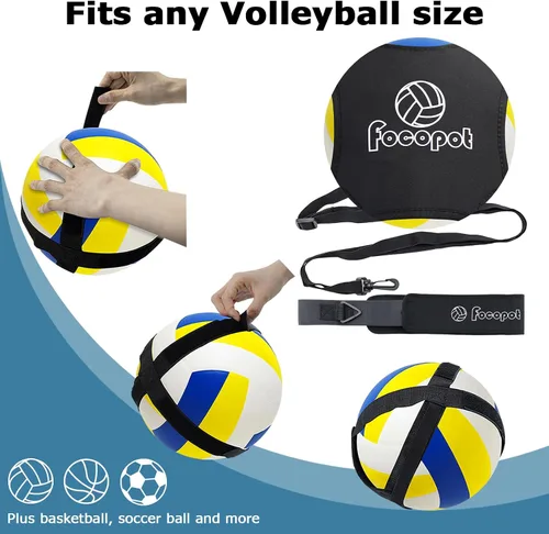 Vista 9 de Ayudante para equipo de entrenamiento de voleibol focopot, entrenador de voleibol en solitario para practicar saque, picada, colocación y pase