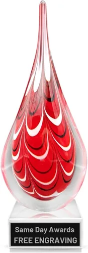 Vista 13 de Premio de Vidrio Artístico Soplado a Mano – Premio Elegante con Grabado Personalizado para Corporativo, Deportes, Jubilación, Reconocimiento