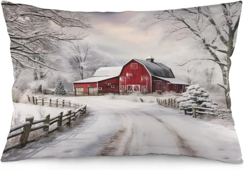 Vista 32 de Fundas de almohada de primavera con bonitos muñecos de nieve, fundas de almohada rústicas para vacaciones, funda de almohada tamaño Queen