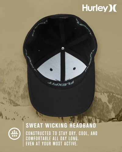 Vista 66 de Hurley Gorras para hombre - One & Only Flexfit Textures Cap - Sombreros ajustados para hombre, S-XL
