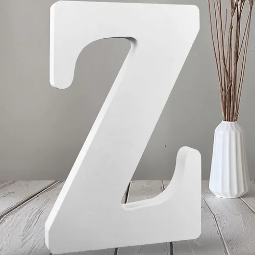Vista 35 de AOCEAN Letras de madera grandes blancas de 12 pulgadas, letras de madera sin terminar para decoración de pared, letras decorativas de pie