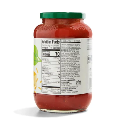 Vista 2 de 365 by Whole Foods Market - Salsa para pasta orgánica de 4 quesos, 25 onzas