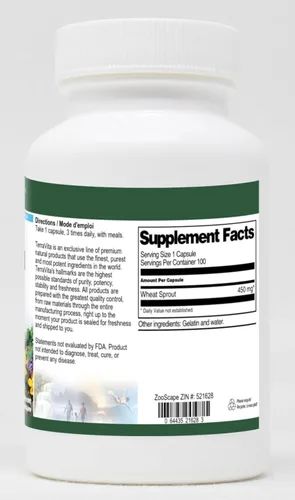 Vista 2 de Brote de trigo - 450 mg (100 Cápsulas, ZIN: 521628)