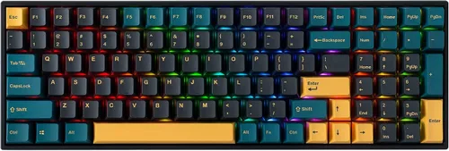 Vista 9 de BOYI TK96 Teclado de modo triple intercambiable en caliente 90% RGB, 2.4 GHzBluetooth 5.0teclado con cable, teclado N-Key Rollover personalizado