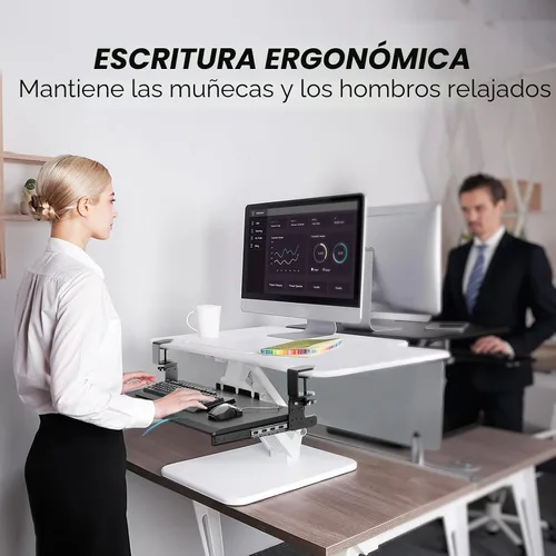 Vista 9 de AX WABER AX01WB01 - Bandeja extraíble para teclado debajo del escritorio con sistema de montaje de abrazadera C ajustable extra resistente, 27.3