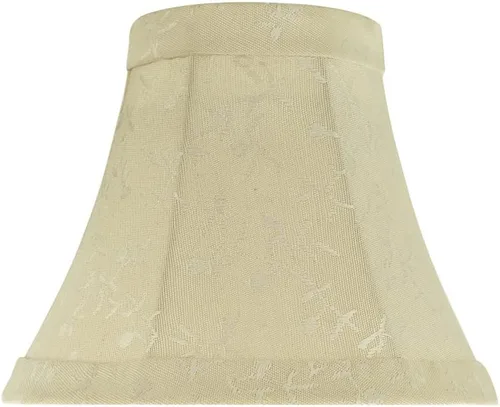 Vista 24 de Aspen Creative 30008 Lámpara de araña con forma de campana pequeña, color beige, parte superior de 3 pulgadas x 6 pulgadas inferior x 5 pulgadas
