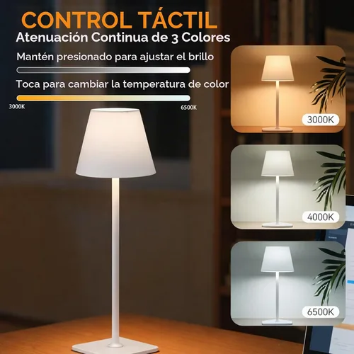Vista 3 de Paquete de 2 lámparas de mesa inalámbricas recargables