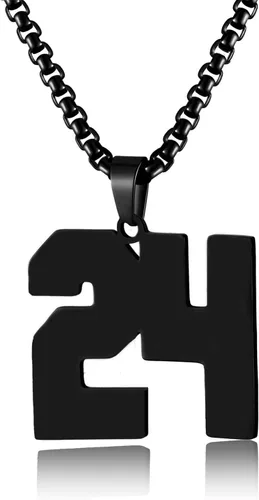 Vista 9 de Collar de Número Dorado para Hombre, Cadena de Acero Inoxidable con Colgante de Número para Atletas, Joyería Deportiva Personalizada para Niños
