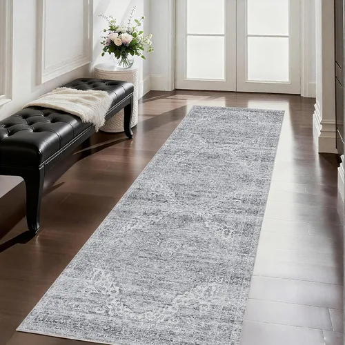 Vista 63 de Alfombra de pasillo lavables de 2 x 5, moderna alfombra abstracta para corredor, alfombra de pasillo de cocina ultrafina con respaldo