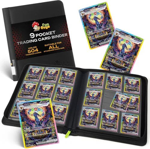 Vista 26 de Toploader - Carpeta de almacenamiento para tarjetas intercambiables, 384 12 bolsillos para Yugioh, MTG, TCG, carpetas de tarjetas para tarjetas