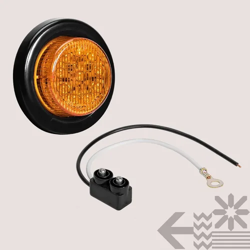 Vista 8 de TRUE MODS 2" - 10 luces LED redondas ámbar de 2 pulgadas y 12 V [reflector 2 en 1] [policarbonato] [DOT FMVSS 108] [SAE P2] [arandela y enchufes]