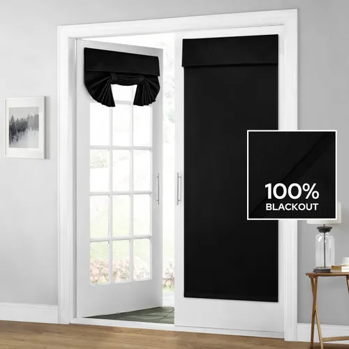 Vista 57 de HOMEIDEAS Cortinas 100% Opacas para Luces Laterales de Puerta Principal, Cubierta de Ventana de Puerta de Aula, Persianas de Privacidad