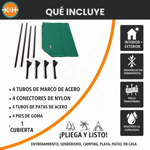 Vista 6 de K&H PET PRODUCTS - Cama elevada para mascotas, catre refrescante adecuado para todas las estaciones, malla verde, tamaño M, 25 x 32 x 7 pulgadas