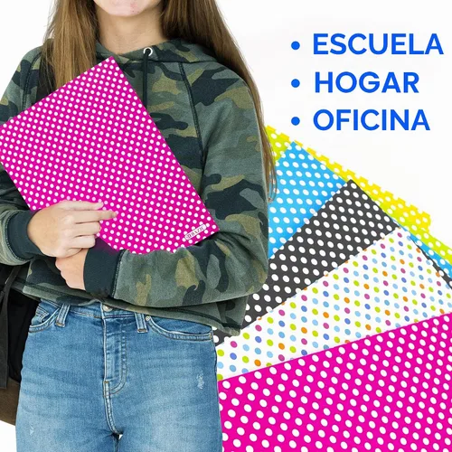 Vista 4 de BAZIC Products Carpeta de papel de lunares con 2 bolsillos, juego de 6