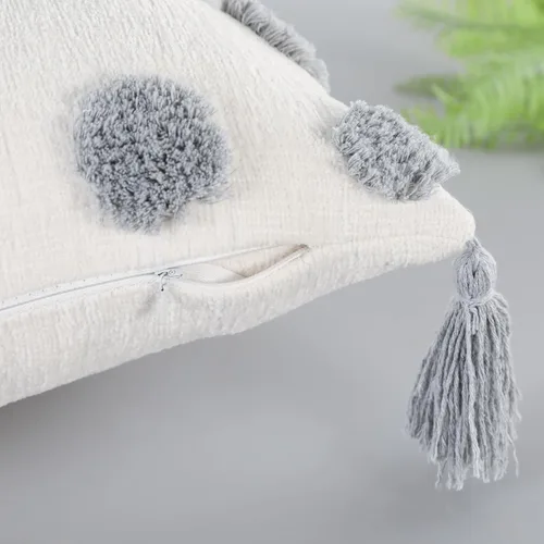 Vista 5 de PANOD Funda Decorativa para Almohada Lumbar Extra Larga 14x36 Boho, Funda Extra Suave de Chenilla para Almohada Lumbar con Borla para Cama, Sofá