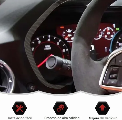 Vista 5 de RT-TCZ Cubierta de fibra de carbono para salpicadero, marco de velocímetro, decoración interior accesorios para Chevrolet Chevy Camaro 2016-2023