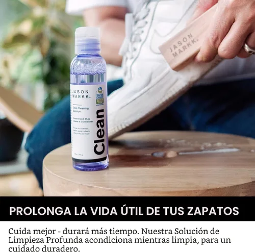 Vista 6 de Jason Markk Cuidado de Zapatos y Deportivas, Limpieza de Zapatos, Limpia y Acondiciona Calzado, Púrpura, 8 fl oz (paquete de 1)