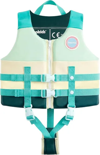 Vista 23 de Gogokids Chaleco de natación para niños de 2-3-4-5-6-7-8-9 años, flotadores de piscina para niños de 30-50-70 libras, flotabilidad para niños
