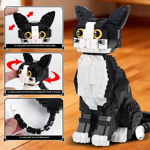 Vista 4 de Esmoquin Cat Animal Mini bloques de construcción no compatibles con gatos