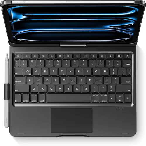 Vista 20 de edaiser Funda de teclado giratoria para Apple iPad mini 6ª 7ª generación a17 Pro, teclado Bluetooth compacto con trackpad retroiluminado RGB