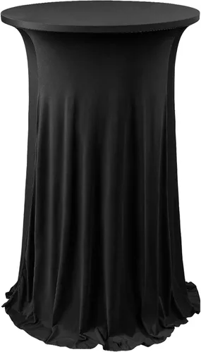 Vista 11 de ANMINY Paquete de 4 fundas para mesa de cóctel de elastano con falda con volantes, ropa de cama elástica para mesas redondas de 24 pulgadas