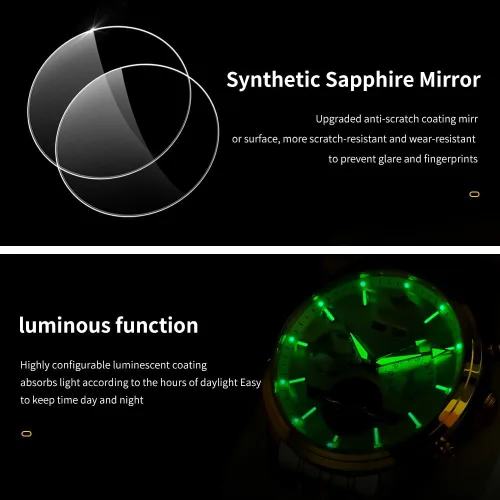 Vista 3 de OLEVS Relojes automáticos para hombre, mecánico, de lujo, cuerda automática, multicalendario, acero inoxidable, impermeable, relojes de pulsera