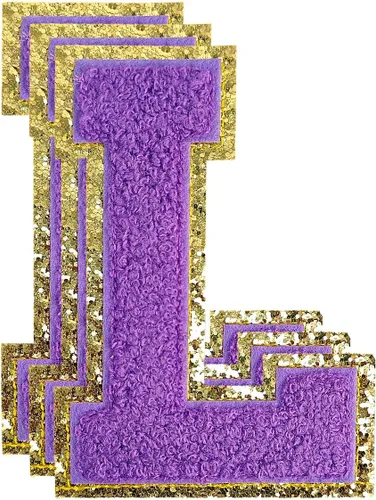 Vista 121 de 3 parches de letras de felpilla roja, parches de letras termo-adhesivas de 4-1/2" con brillantina para ropa, S