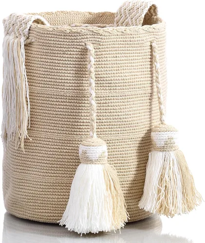 Vista 3 de Wayuu Classic Boho Collection - Bolso de mano tejido de ganchillo para playa