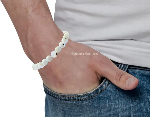 Vista 186 de Amazing Gemstone Crystal Bracelet for Women Men's Gifts - Protection Healing Crystal Bracelet - 8mm Gemstone Beaded Stretchable Bracelet Pulseras