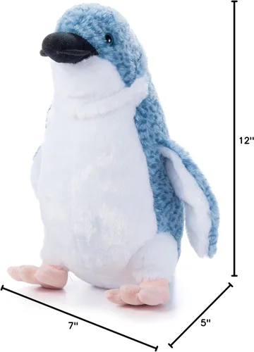 Vista 8 de The Petting Zoo Peluche de pingüino azul, regalos para niños, animales marinos Wild Onez, juguete de peluche de pingüino Zoologee de 12 pulgadas