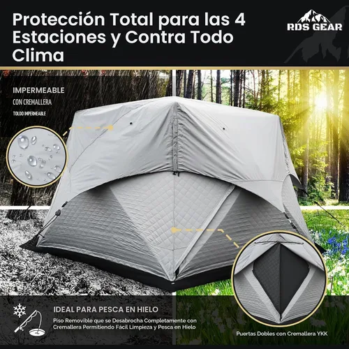 Vista 7 de Obsidiana - Refugio de campamento resistente para 4 estaciones, capacidad para 6-8 personas, tienda de campaña emergente instantánea, aislada