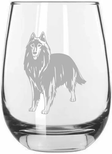 Vista 29 de Shar Pei (chino) - Vaso de vino sin tallo grabado para perro, 15.25 onzas