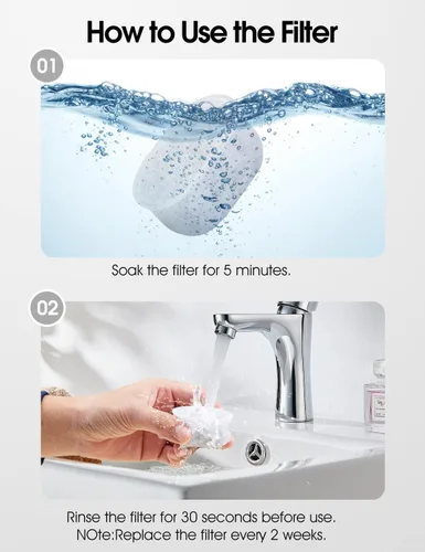 Vista 3 de Paquete de 4 filtros de repuesto, fuente de agua para mascotas de 71 oz/2 L, dispensador de agua súper silencioso para gatos